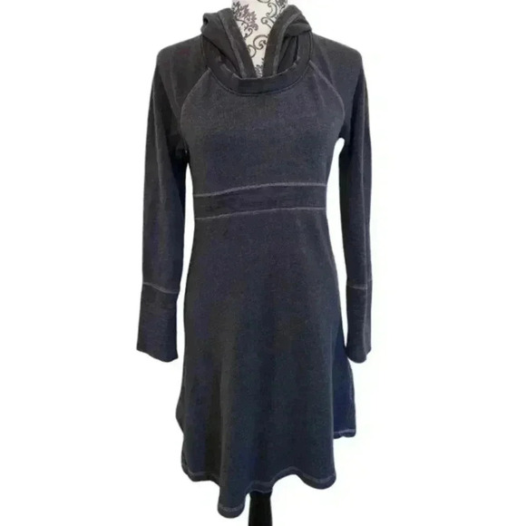 prAna Nanaette Dress Sustainable Earthy Womens S Indie Boho Granola Comfy Grey - Picture 4 of 14